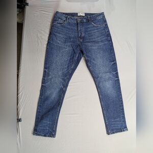 The Stronghold Relaxed Taper Jeans 34x30 Selvedge Blue Denim Button Fly